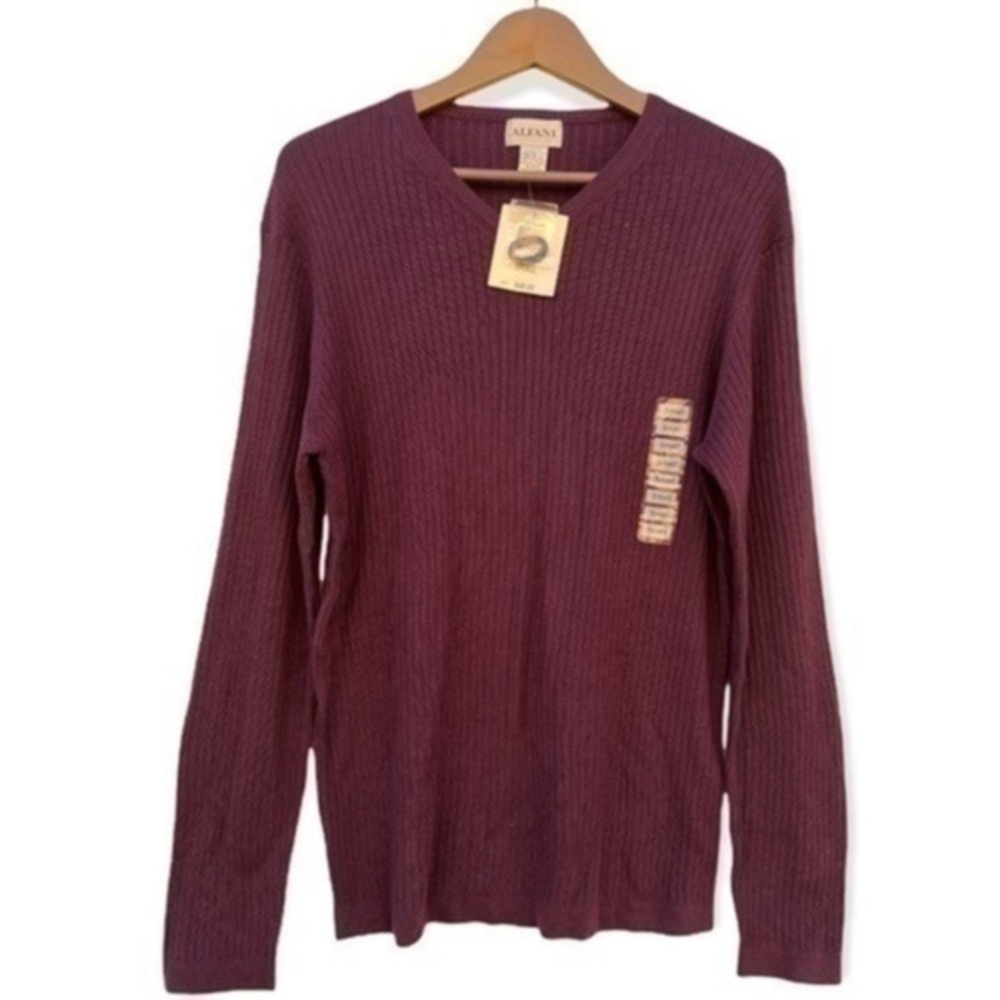 Alfani Sweater Mens Size S Long Sleeve Merlot‎ Color